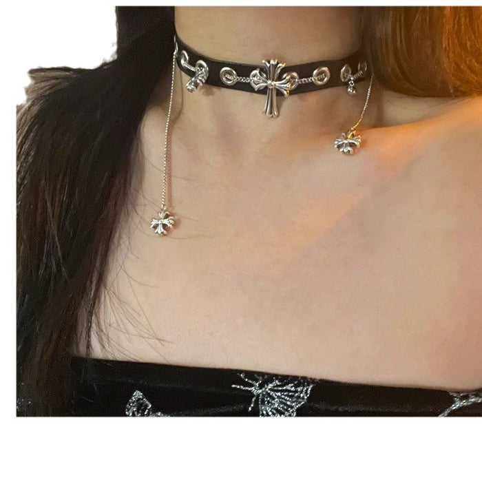 Wholesale Punk dark vintage cross necklace