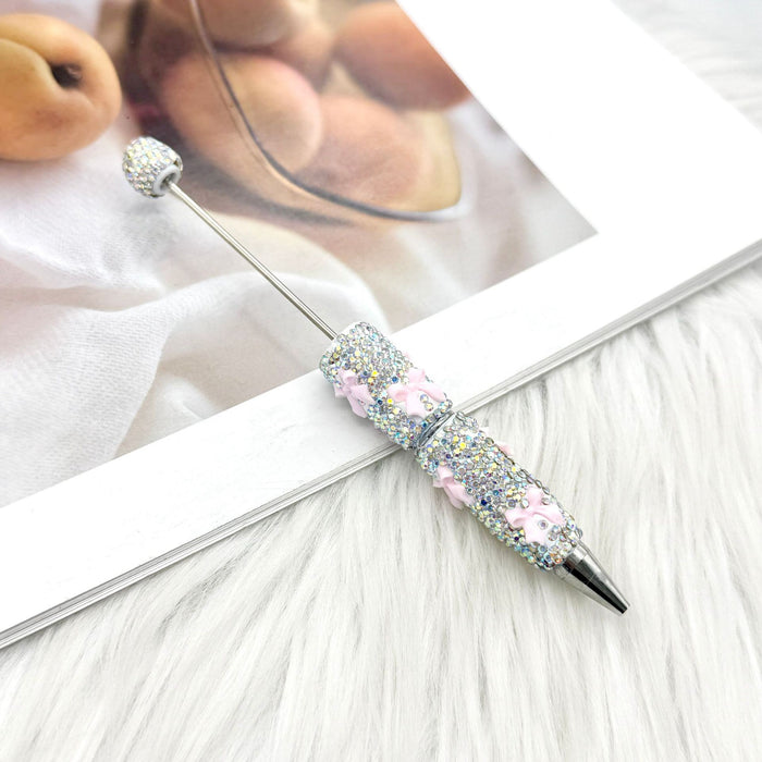 Wholesale Rhinestone Bow Beaded Pen – DIY Creative Ballpoint Pen for Office,  minimum quantity: 2