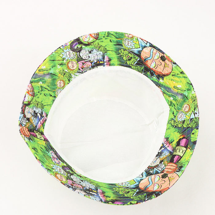 Wholesale Autumn New Cotton Cartoon Printed Flat-top Hip-hop Fisherman Hat Men's and Women's Sunshade Basin Hat