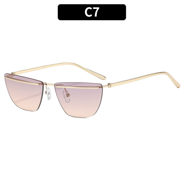 Wholesale Street Style Frameless Metal Sunglasses for Women UV400 Everyday Fashion Accessory