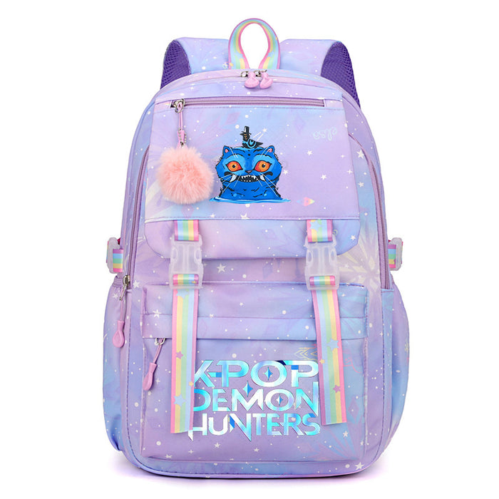 Wholesale Cartoon-themed printed student backpack rainbow double-shoulder bag