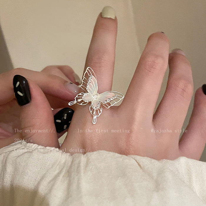 Wholesale Butterfly ring inlaid with zircon
