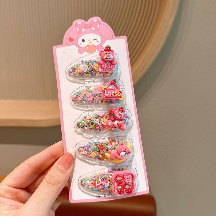 Wholesale Children's Quicksand Cartoon Resin Hairpin JDC-HC-Qinwen002