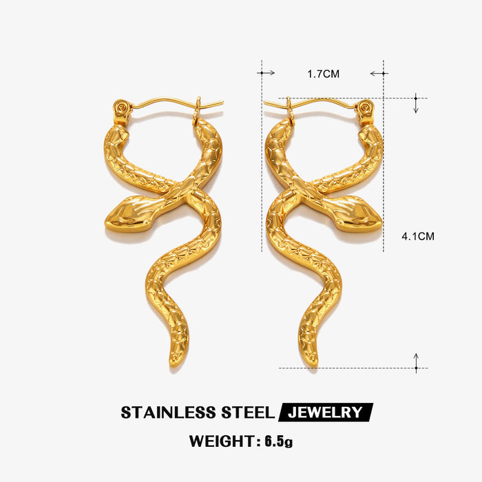 Wholesale Adjustable rings Stainless steel snake earrings ring suit for women