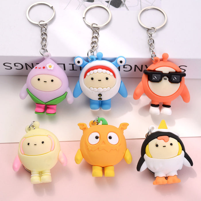 Wholesale key chain diy soft rubber decorations doll bag small pendant Primary School gift Cartoon Doll