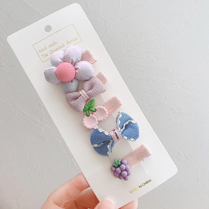 Wholesale Children's Fabric Bow Cartoon Hairpin Set JDC-HC-Jiangx009