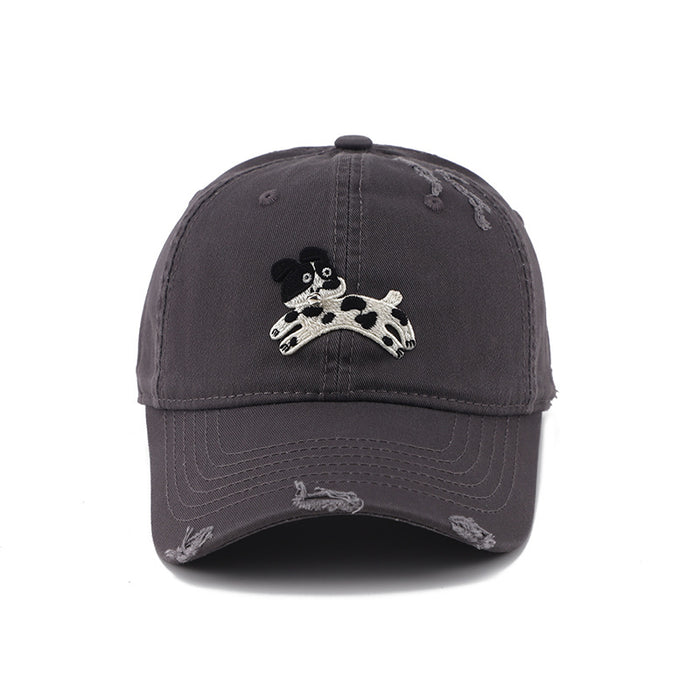 Wholesale Cute cartoon sticker duckbill hat, fashionable vintage soft top baseball cap