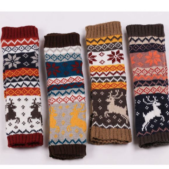 Wholesale Autumn and Winter Woolen Deer Half Finger Long Gloves JDC-GS-XQ003