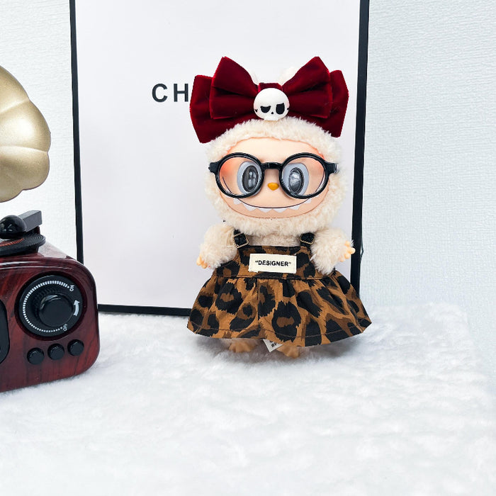 Wholesale Doll accessories enamel doll  clothes leopard print dress  headband