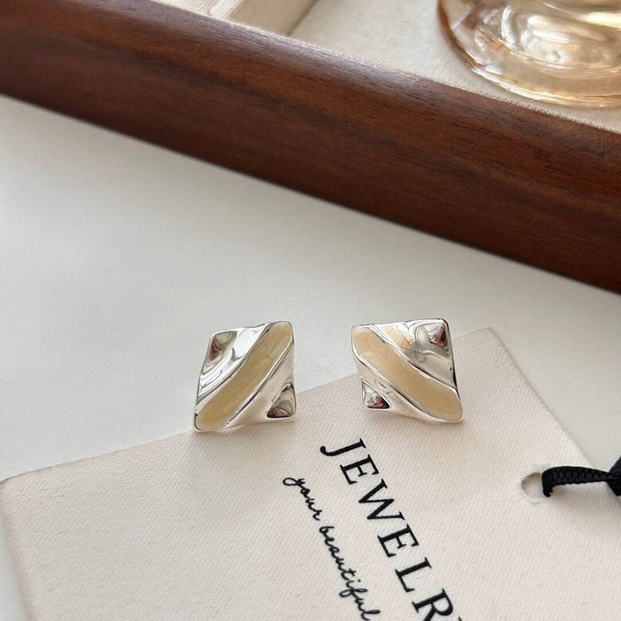 Wholesale Metallic Diamond-Shaped Oil Drop Earrings Irregular Earrings Earrings