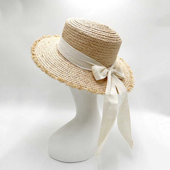 Wholesale Letter Embroidered Straw Hat Seaside Vacation Loose-Brimmed Beach Hat
