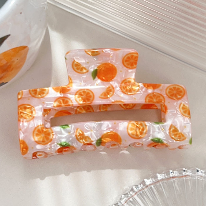 Wholesale Watermelon Print Square Hollow Acrylic Hair Claw Clip