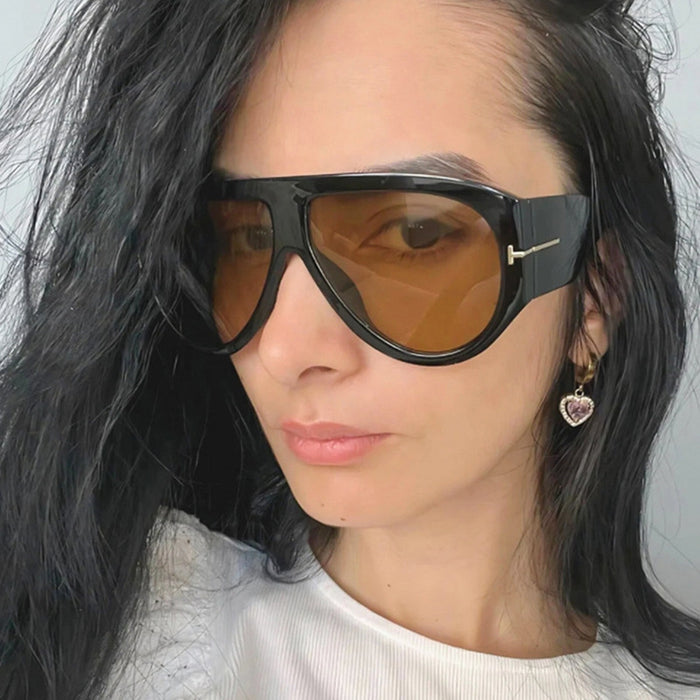 Wholesale T-shaped large frame sunglasses, personalized and fashionable sunglasses