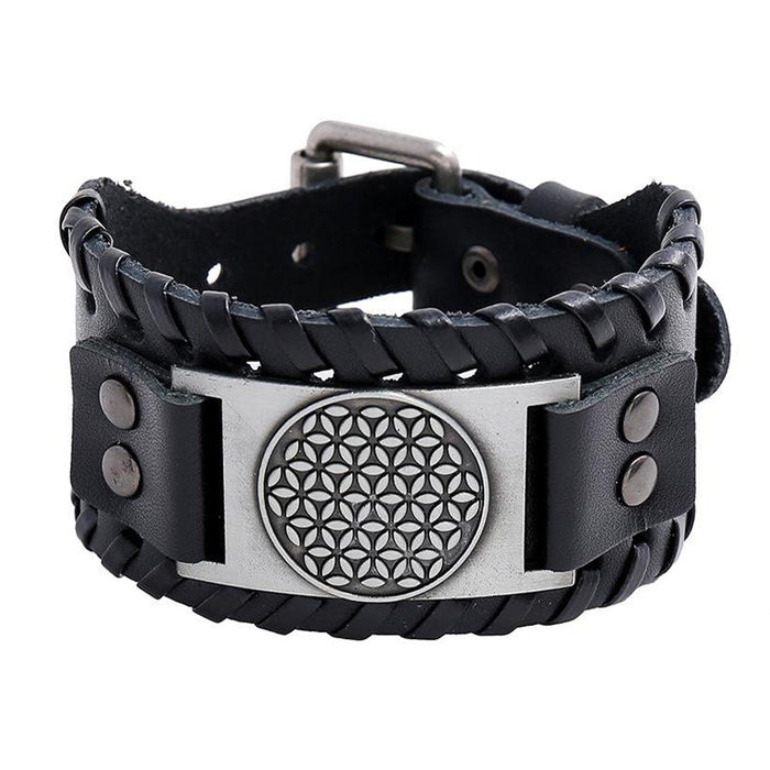 Wholesale Multi-layer Leather Wolf Head Men's Bracelet JDC-BT-FengH002