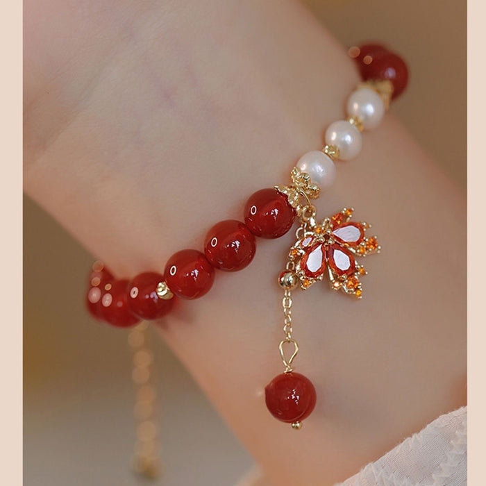 Wholesale Maple leaf bracelet,  women' s glass bracelet
