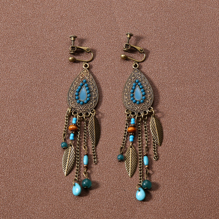 Wholesale Alloy Bohemian Retro Ethnic Style Su Long Earrings JDC-ES-Gumi003