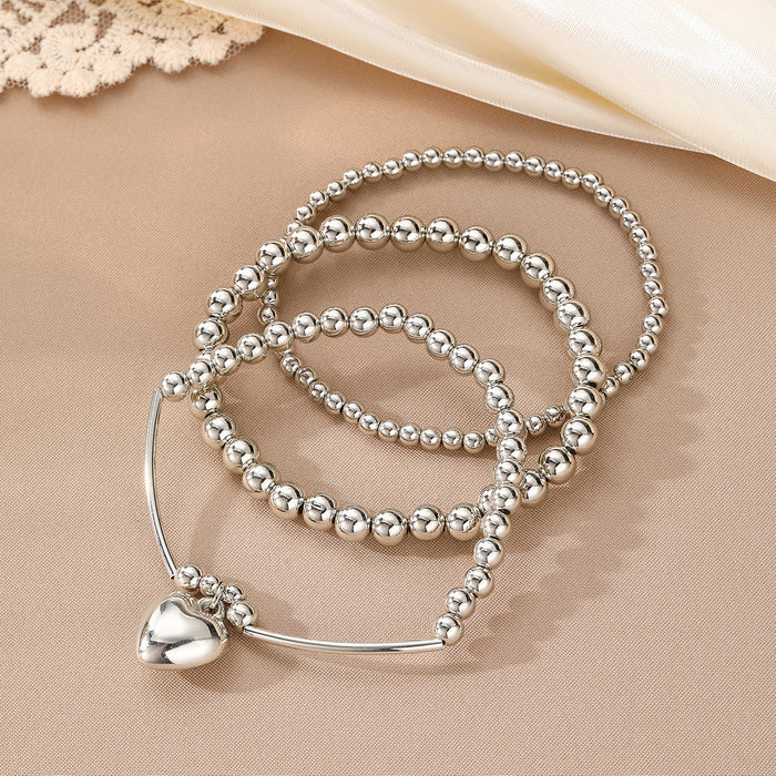 Wholesale Round Bead Love Alloy Bracelet 3-piece Set JDC-BT-HanShi001