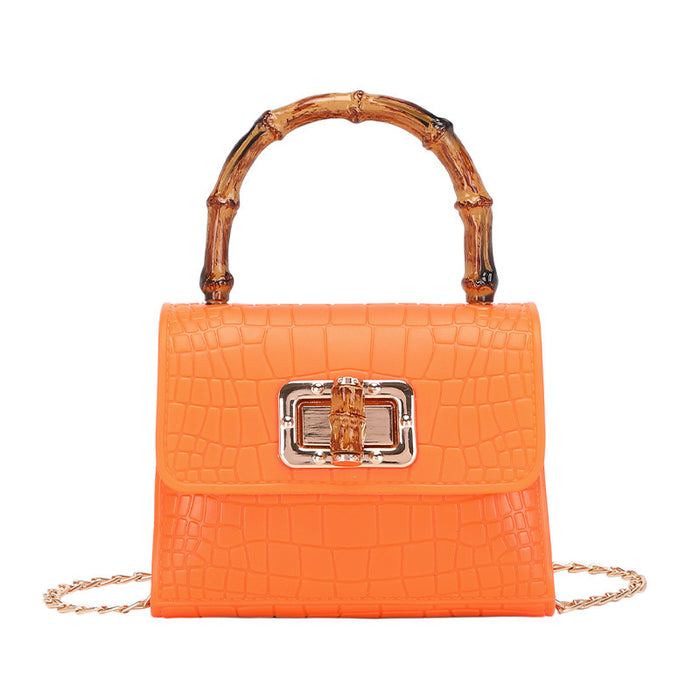 Wholesale Crocodile Pattern Bamboo Acrylic Jelly Bag Handbags Women Crossbody Bag JDC-HB-HongY003