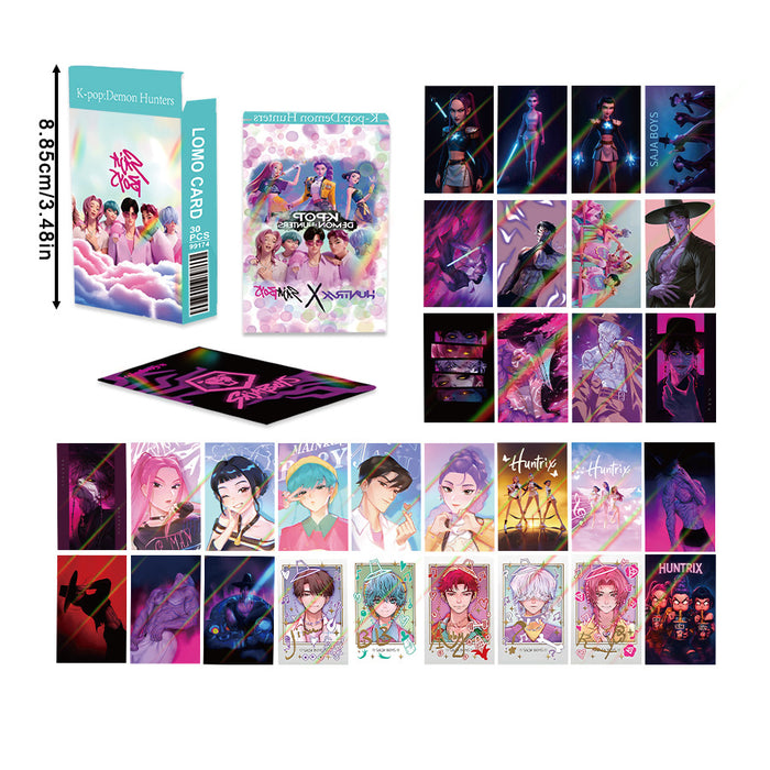 Wholesale 90pcs Laser card,  K-POP flash card,  cartoon holographic card,  double-sided card