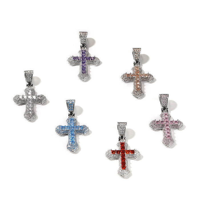 Wholesale Zircon Cross Men's Necklace Fashion All-match Chain Jewelry