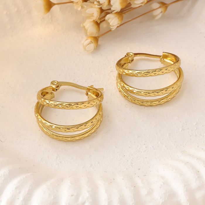 Wholesale New high-end stainless steel earrings, fashionable and versatile, with a minimalist and niche style