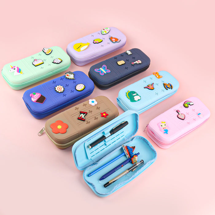 Wholesale Cute Cartoon Silicone Pencil Case DIY Creative Students Stationery Organizer Bag MOQ≥10