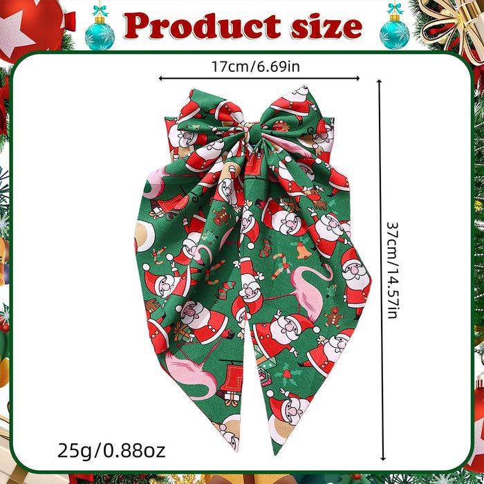 Wholesale Christmas Hairpin Bow Ribbon Spring Clip  Holiday Party Decoration Gift Hair Accessories