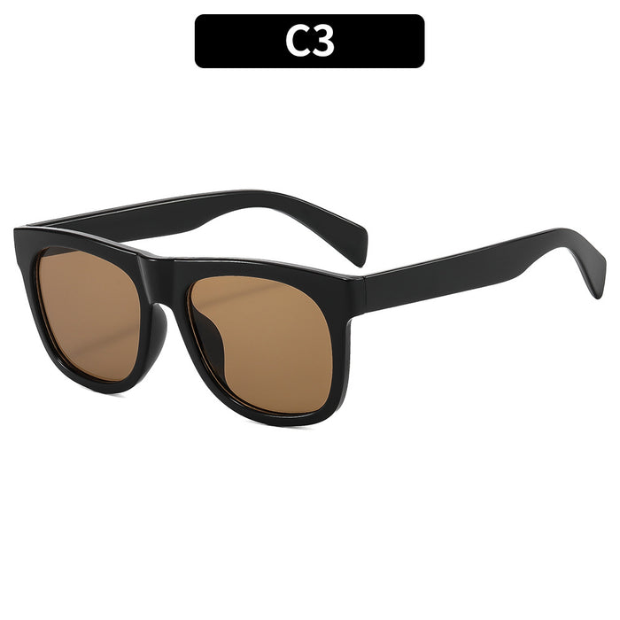 Wholesale Classic Square Retro Sunglasses UV400 Black Frame Gray Lens Modern Fashion Accessory