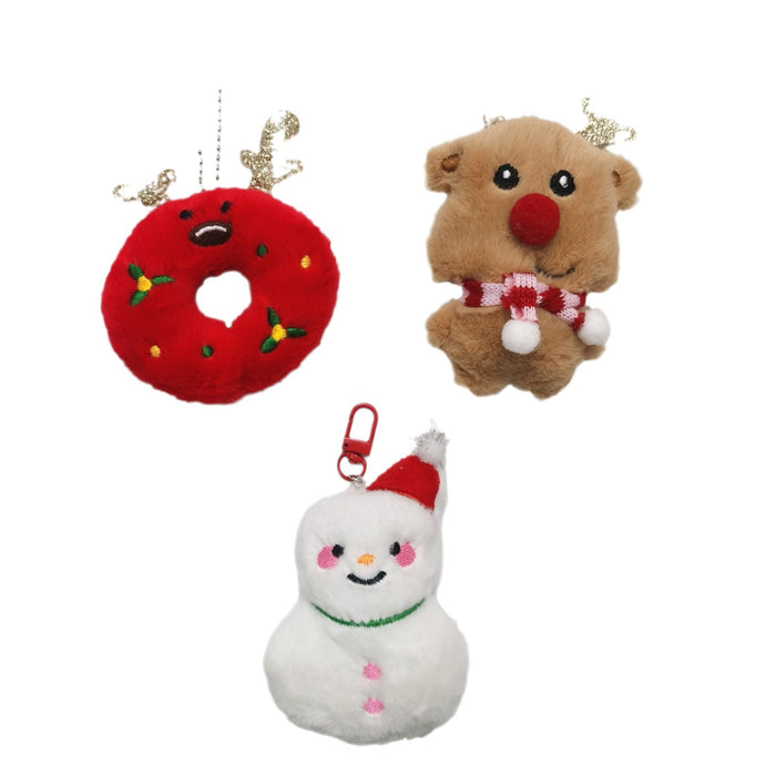 Wholesale Cartoon Christmas Doll Plush Pendant Brooch Accessories  Christmas Tree Old Man Snowman Doll Festival Decoration
