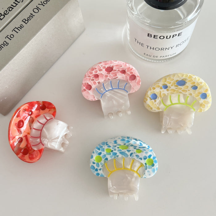 Wholesale Cute colorful mushroom hairpin female fashion small fresh bangs grabbing clip niche sweet back of the head hair accessories