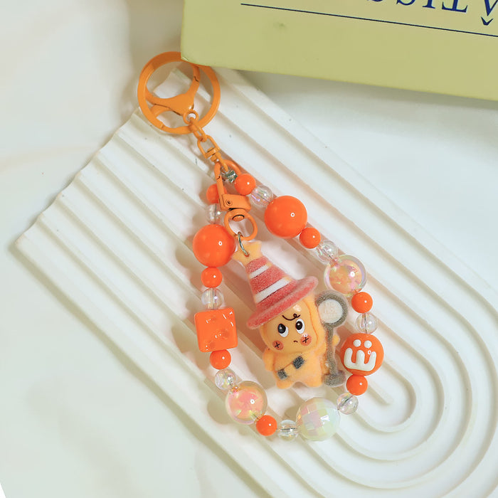 Wholesale Cute flocking star keychain doll pendant bag small jewelry pendant cute particles