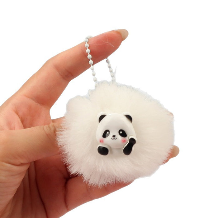 Wholesale Trendy Panda Plush Keychain Charm Cotton Filled Backpack Pendant Keyring Gift