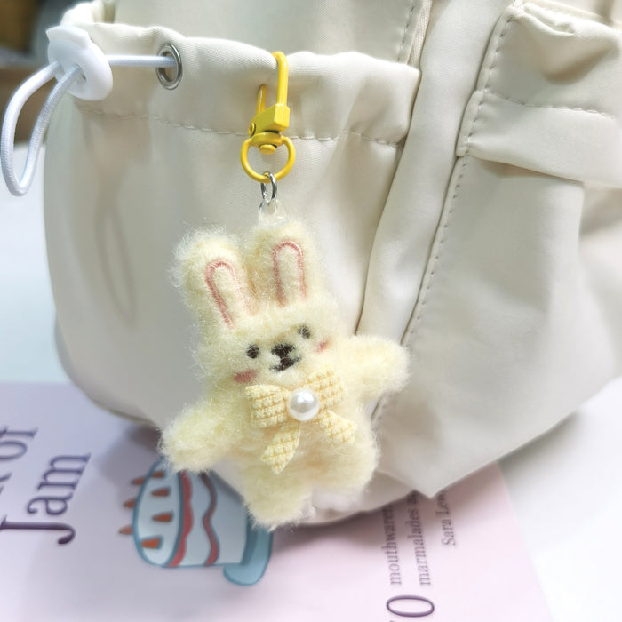 Wholesale Cartoon Plush Bunny Door Buckle Key Chain Cute Rabbit Backpack School Bag Student Gift Pendant