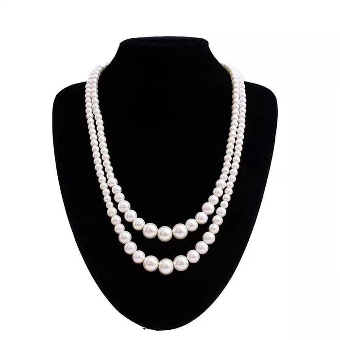 Wholesale Pearl necklace, double layered necklace, elegant and fashionable, photography collarbone chain