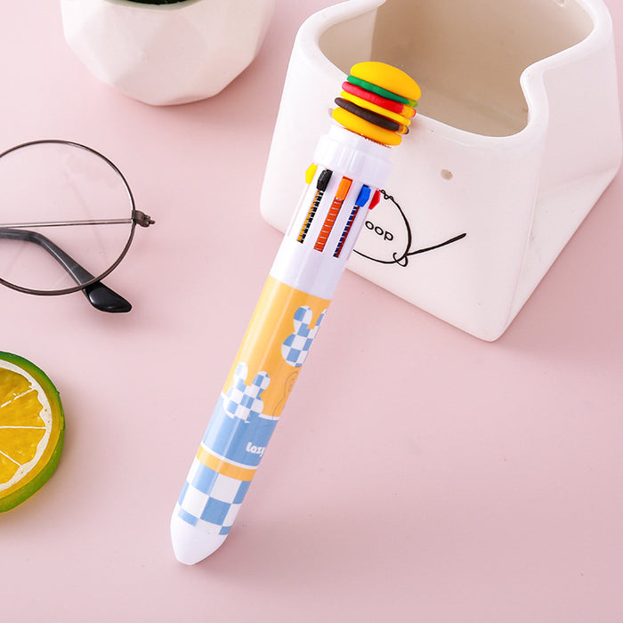 Wholesale Fast food French fries hamburger ten color ballpoint pen