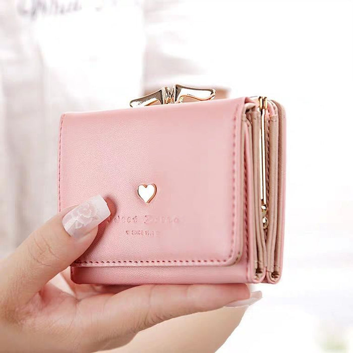Wholesale Chic Folding Wallet with Sequins PU Solid Color Multi-Card Slots Fashion Accessory MOQ≥3
