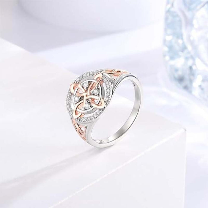 Wholesale Two-Color Zircon Ring Hand Jewelry for Women