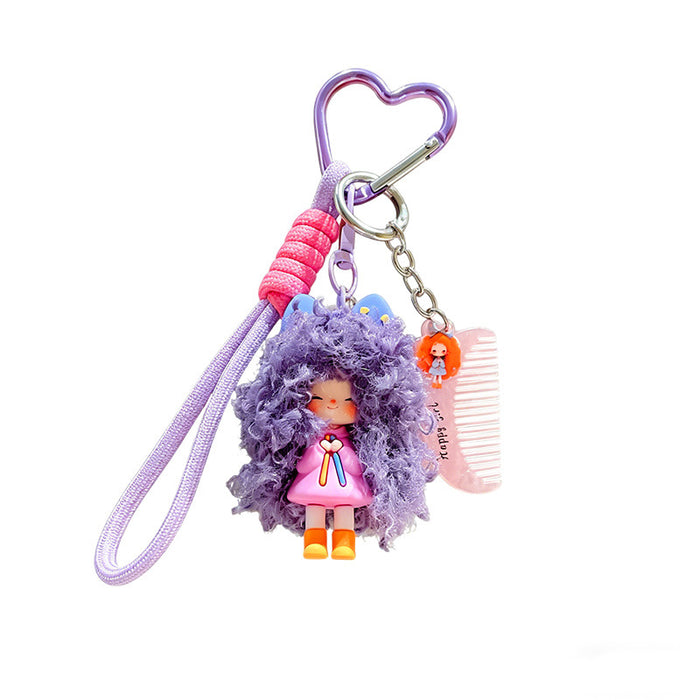 Wholesale PVC Cartoon Keychain Pendant Hairy Milk Doll Design Bag Charm MOQ≥2