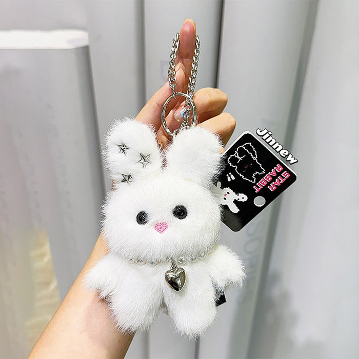 Wholesale Sweet Cool Star Rabbit Plush Keychain
