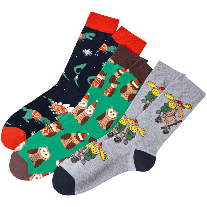 Wholesale Christmas Dinosaur All-Season Mid-Calf Socks
