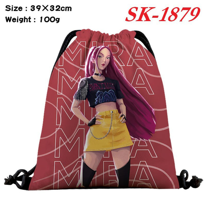 Wholesale Kpop drawstring storage bag with large capacity and full color design also functions as a shopping bag