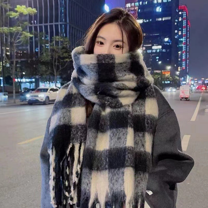 Wholesale New Mirad Imitation Cashmere Plaid Scarf for Women in Winter High-end and Versatile Shawl Thick and Warm Scarf JDC-SF-MC005