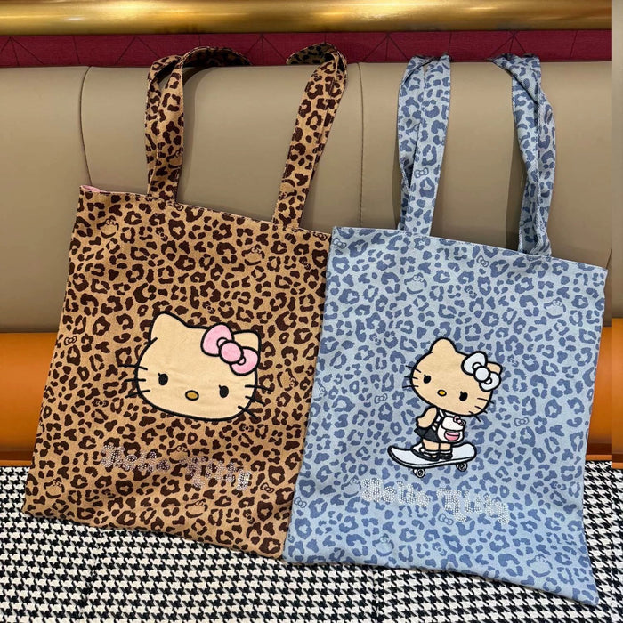 Wholesale Large-capacity cotton canvas shoulder bag with rhinestone embellishments