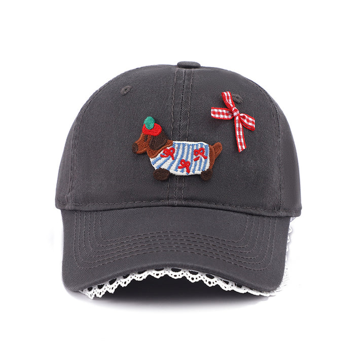 Wholesale Sunscreen hat, cute puppy duckbill hat, baseball cap