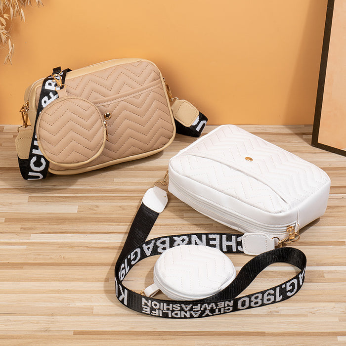 Wholesale Women's Bags Fashionable Shoulder Bags Printed Ribbon Camera Bags Trendy and Personalized Women's Bags JDC-SD-HongY011