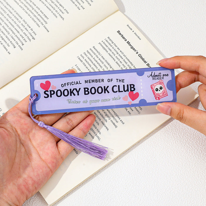 Wholesale  Horror Novel Themed Acrylic Tassel Bookmark