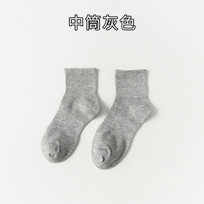 Wholesale Black socks, mid length socks, white sports socks, cotton socks