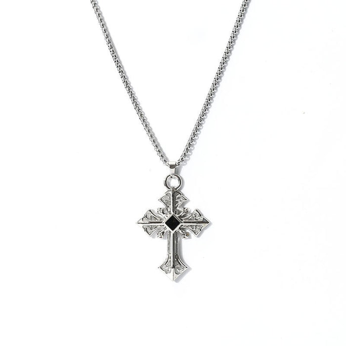 Wholesale Alloy Diamond Pendant Cross Necklace JDC-NE-LiR001
