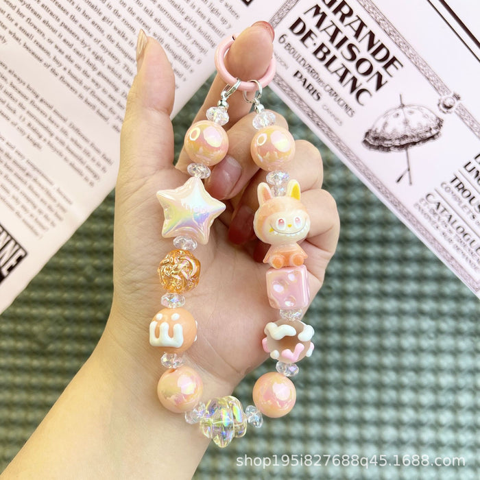 Wholesale Transparent Moon Bubble Girl Cute Hot Style Cute Mobile Phone Chain Keychain Bag Doll Pendant Accessories