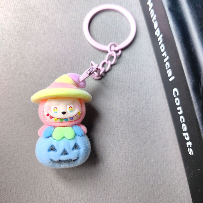 Wholesale Pumpkin  Flocking Punch Cute Phone Charm Bag Accessory